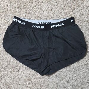 IVY PARK Black Running Shorts With Built In Underwear
